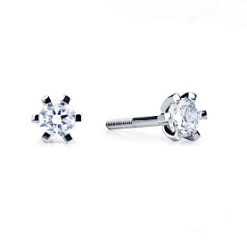 Серьги Platinum Lab. - Платина 950, Бриллиант (арт. ПС-004-01)