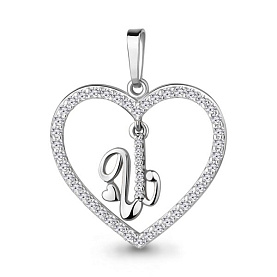 Подвеска Аквамарин - Серебро 925, Фианит (арт. 24690А.5)