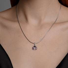 Подвеска SOKOLOV - Серебро 925, Синтетический рубин, Фианит (арт. 94033270)