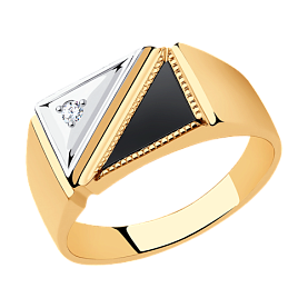 Кольцо SOKOLOV - Золото 375, Синтетическая шпинель, Фианит (арт. 016116-4)