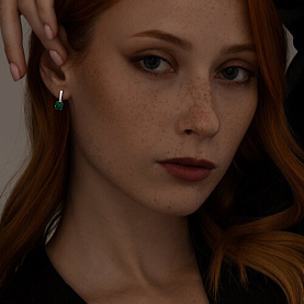 Серьги SOKOLOV - Серебро 925, Изумруд (арт. 82020013)