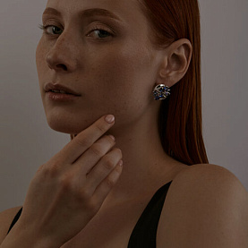 Серьги SOKOLOV - Серебро 925, Синтетический сапфир (арт. 88020073)