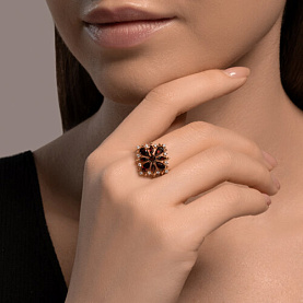 Кольцо Diamant - Золото 585, Гранат, Фианит (арт. 51-310-02484-1)