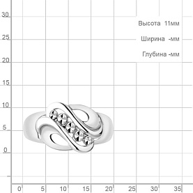 Кольцо Аквамарин - Серебро 925 (арт. 54848.5)