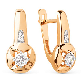 Серьги ЮФ Династия - Золото 585, Фианит (арт. 026872-1102)