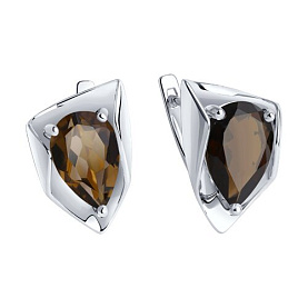 Серьги SOKOLOV - Серебро 925, Раухтопаз (арт. 92022327)