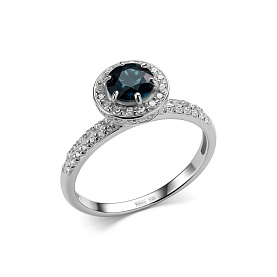 Кольцо Дар - Серебро 925, Топаз лондон, Фианит (арт. К-5174рс41100)