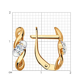 Серьги SOKOLOV - Золото 585, Фианит (арт. 027232)