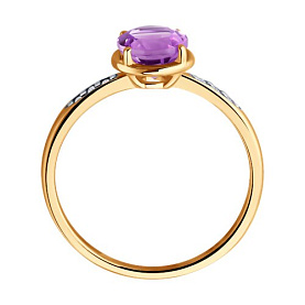 Кольцо SOKOLOV - Серебро 925, Аметист, Фианит (арт. 92014620)