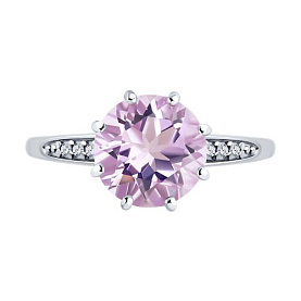 Кольцо Diamant - Серебро 925, Аметист, Фианит (арт. 94-310-02040-2)