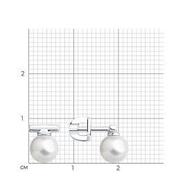 Серьги Diamant - Серебро 925, Жемчуг имитация (арт. 94-122-02369-1)