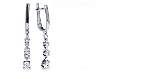 Серьги Platinum Lab. - Платина 950, Бриллиант (арт. ПС-064-01)