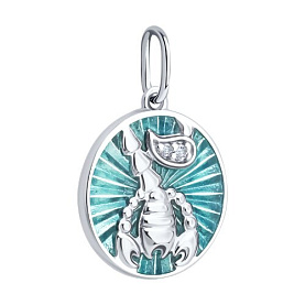 Подвеска Diamant - Серебро 925, Фианит, Эмаль (арт. 94-130-02329-1)