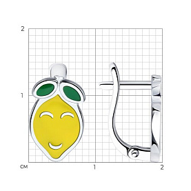 Серьги Diamant - Серебро 925, Эмаль (арт. 94-120-02145-1)