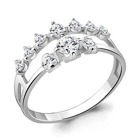 Кольцо Аквамарин - Серебро 925, Фианит (арт. 64730А.5)