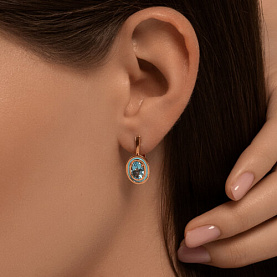 Серьги Diamant - Золото 585, Топаз, Эмаль (арт. 51-320-02509-1)