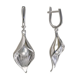 Серьги ООО "ЮК "Арина" - Серебро 925, Жемчуг культивированный (арт. 1033082-01250)