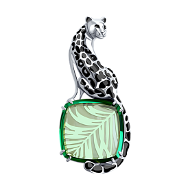 Брошь Diamant - Серебро 925, Фианит, Эмаль (арт. 94-140-01672-1)