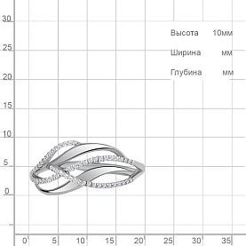 Кольцо Аквамарин - Серебро 925, Фианит (арт. 63557А.5)