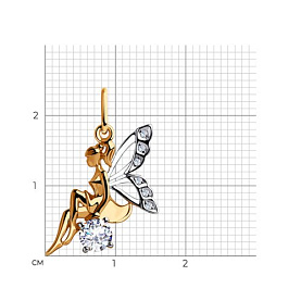 Подвеска SOKOLOV - Золото 585, Фианит (арт. 035644)