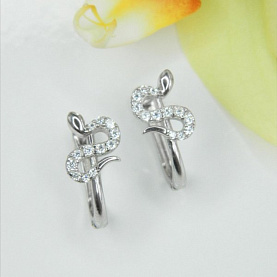 Серьги Галатея - Серебро 925, Фианит (арт. 3586.1)