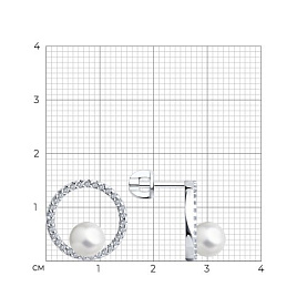 Серьги SOKOLOV - Серебро 925, Жемчуг синтетический, Фианит (арт. 94026094)