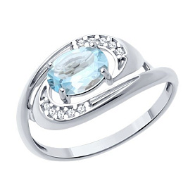 Кольцо Diamant - Серебро 925, Топаз, Фианит (арт. 94-310-02685-2)