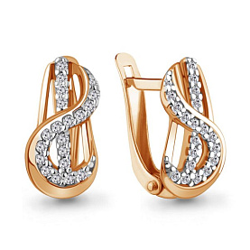 Серьги Аквамарин - Золото 375, Фианит (арт. 42992А.8)