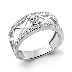 Кольцо Аквамарин - Серебро 925, Фианит (арт. 67224А.5)