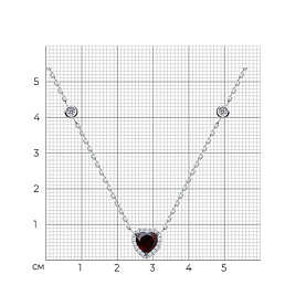 Колье SOKOLOV - Серебро 925, Гранат, Фианит (арт. 92070076)