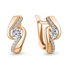 Серьги Аквамарин - Серебро 925, Фианит (арт. 400472А.6)