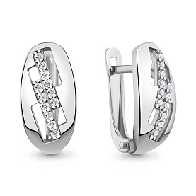 Серьги Аквамарин - Серебро 925, Фианит (арт. 400924А.5)