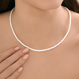 Колье SOKOLOV - Серебро 925, Жемчуг имитация (арт. 94071258)