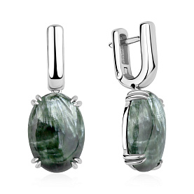 Серьги KRASNOE - Серебро 925, Серафинит (арт. 2340925911)