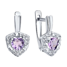 Серьги SOKOLOV - Серебро 925, Аметист, Фианит (арт. 92025336)