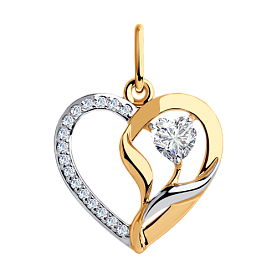 Подвеска SOKOLOV - Золото 375, Фианит (арт. 035602-4)