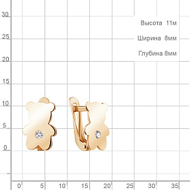 Серьги Аквамарин - Золото 375, Фианит (арт. 49410.8)