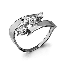 Кольцо Аквамарин - Серебро 925, Фианит (арт. 64803А.5)