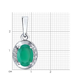 Подвеска SOKOLOV - Серебро 925, Агат, Фианит (арт. 92030879)