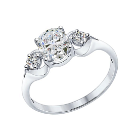 Кольцо SOKOLOV - Серебро 925, Фианит (арт. 94012228)