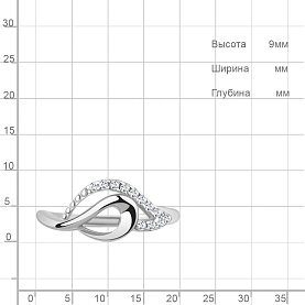 Кольцо Аквамарин - Серебро 925, Фианит (арт. 600186А.5)