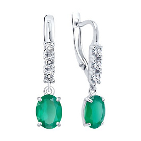 Серьги SOKOLOV - Серебро 925, Агат, Фианит (арт. 92023137)