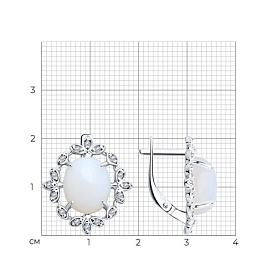 Серьги SOKOLOV - Серебро 925, Опалит, Фианит (арт. 83020316)