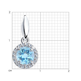 Подвеска SOKOLOV - Серебро 925, Топаз, Фианит (арт. 92030328)