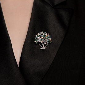 Брошь SOKOLOV - Серебро 925, Фианит (арт. 94040323)