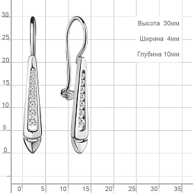Серьги Аквамарин - Серебро 925, Фианит (арт. 48951А.5)
