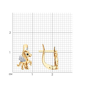 Серьги SOKOLOV - Золото 585, Фианит (арт. 0201037)