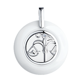 Подвеска Diamant - Серебро 925, Керамика, Фианит (арт. 94-130-00576-1)