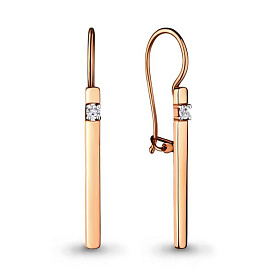 Серьги Аквамарин - Серебро 925, Фианит (арт. 46693А.6)