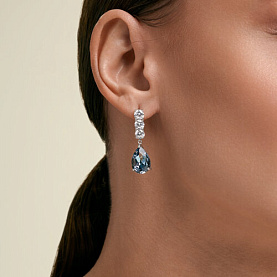 Серьги SOKOLOV - Серебро 925, Swarovski, Фианит (арт. 94027584)